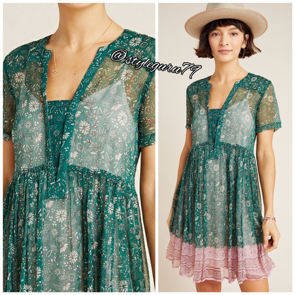 NWT, Anthropologie, Adrian Sheer Tunic Dress - Picture 1 of 2